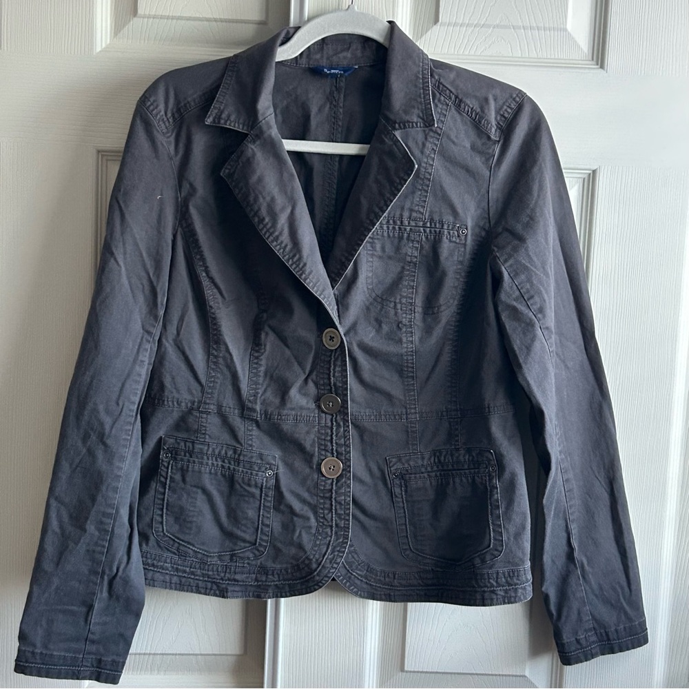Reitmans Button Down Women's Blazer Jacket Size  13 in Dark Gray
